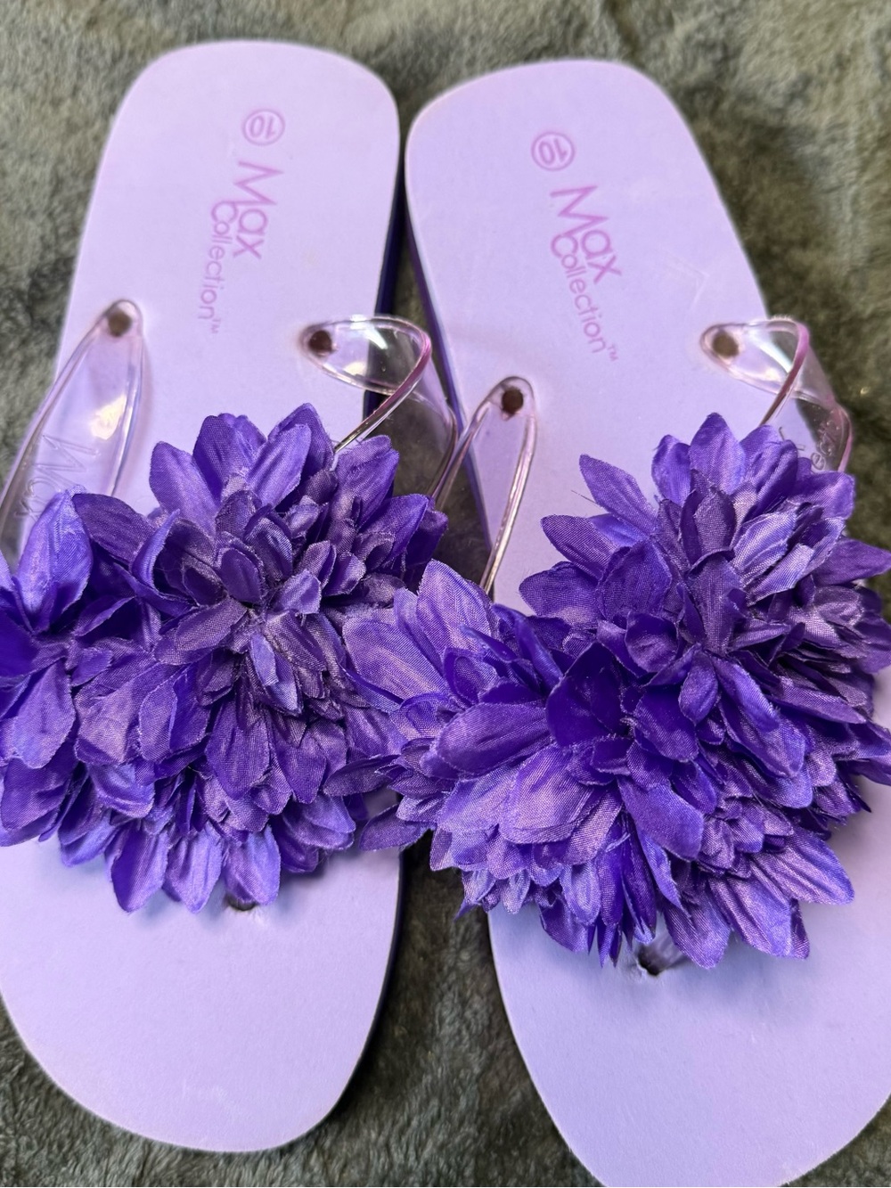 New Max Collection Women’s Purple Floral Slide Sandals